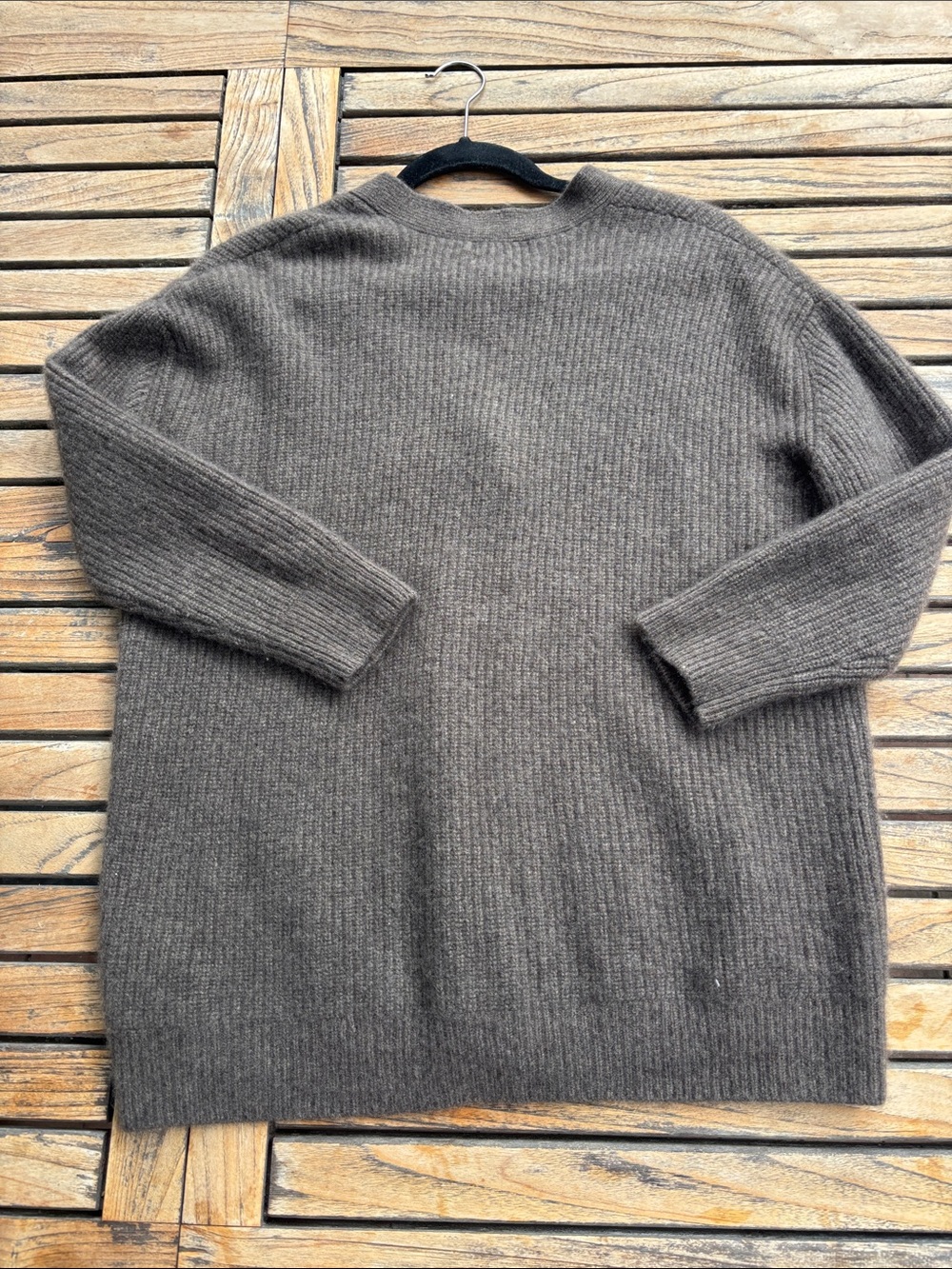 Quince Mongolian Cashmere Oversized Boyfriend Cardigan Sweater Brown XS - Picture 10 of 16